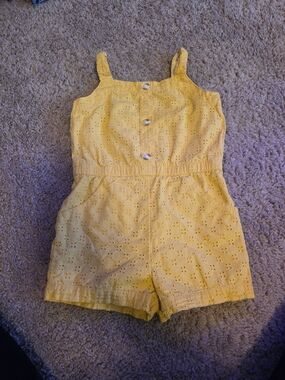 wonder nation Yellow Eyelet Sleeveless Romper